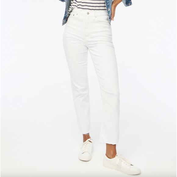 J.Crew White Stovepipe Straight Jean Signature Stretch High Waist US 28 NWT - Picture 1 of 12